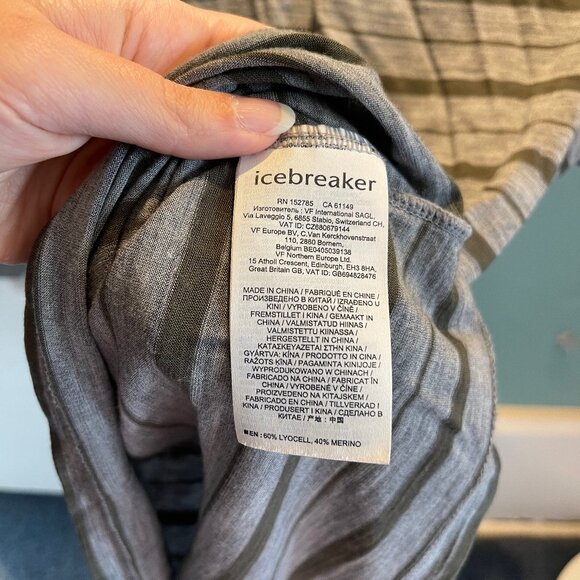 Icebreaker Women's Merino Wool Cool-Lite T-shirt Wave Stripe Size M - Picture 5 of 7